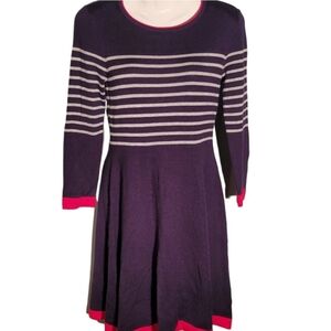 Vince Camuto Knit Dress Blue & Pink Trim SZ XS